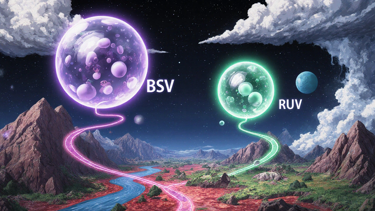 Glowing drug molecule traveling through human body landscapes, showing traditional vs real-world pathways.