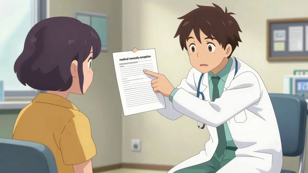 Doctor filing a medical necessity exception for a patient